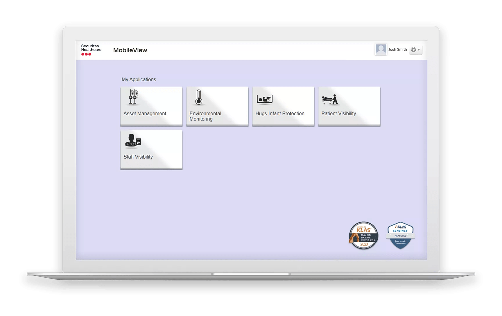 Securitas Healthcare's MobileView Software Platform displayed on a laptop