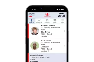 Viewing a list of accepted calls using the Arial Mobile Application
